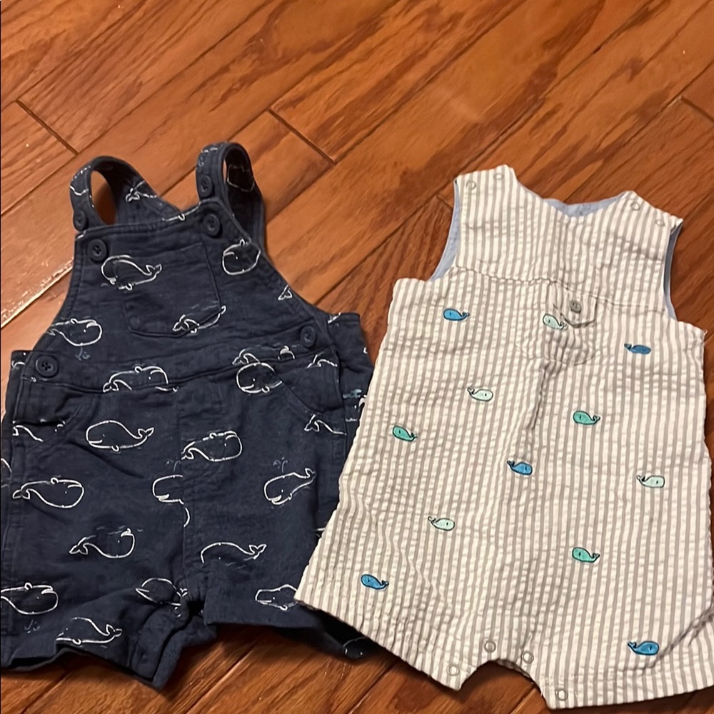 Set of boy’s overall shorts 9m